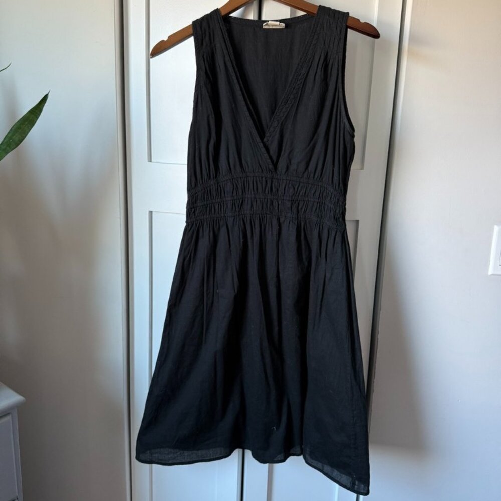 Black V-neck cotton sundress